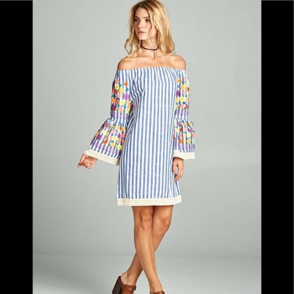 Embroidered Bardot Tunic - Picture 2 of 2
